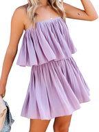 Damen geraffter Spaghetti-Träger-Overall für eleganten und mühelosen Sommerstil