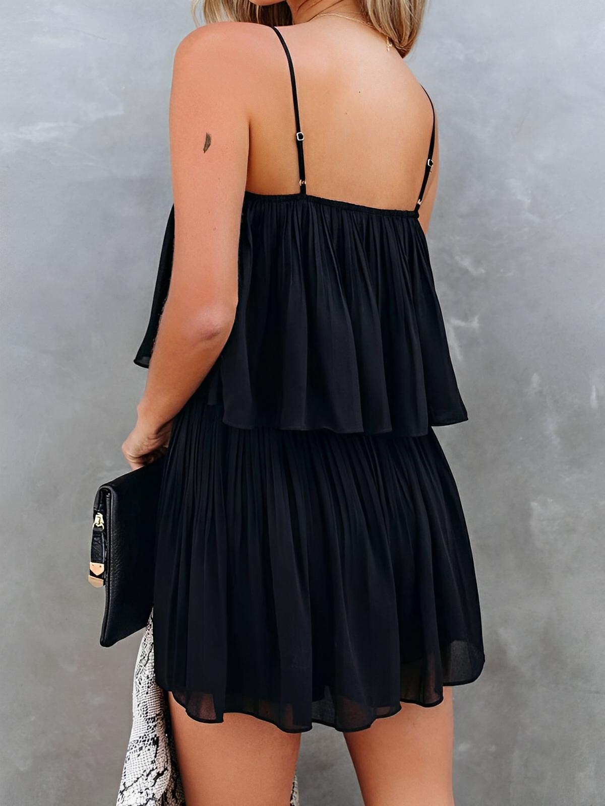 Damen geraffter Spaghetti-Träger-Overall für eleganten und mühelosen Sommerstil