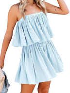 Damen geraffter Spaghetti-Träger-Overall für eleganten und mühelosen Sommerstil