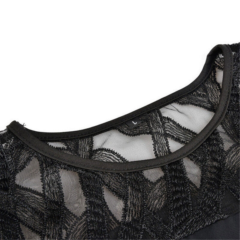 Women's Lace Sleeve Midi Dress with Layered Hem for Elegant Occasions