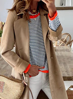 Damen gestreifter Pullover mit lockerem Schnitt und weichem, bequemem Strickdesign