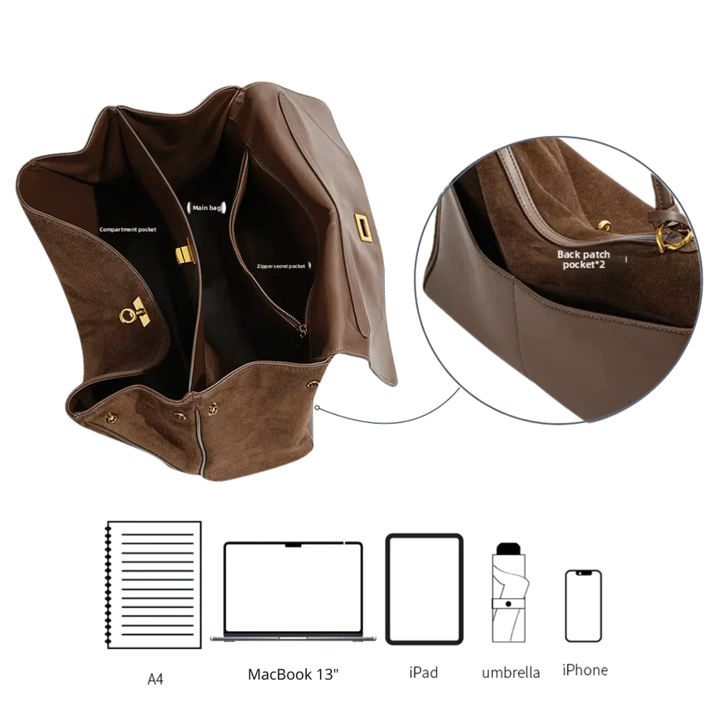 Women’s Suede Shoulder Tote Bag