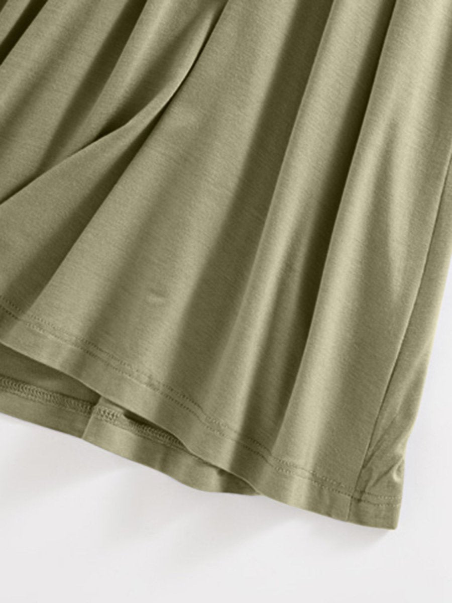 Elegantes Damen-Midikleid mit Rundhalsausschnitt und integriertem BH für mühelosen Komfort und Stil