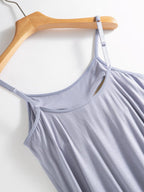 Elegantes Damen-Midikleid mit Rundhalsausschnitt und integriertem BH für mühelosen Komfort und Stil