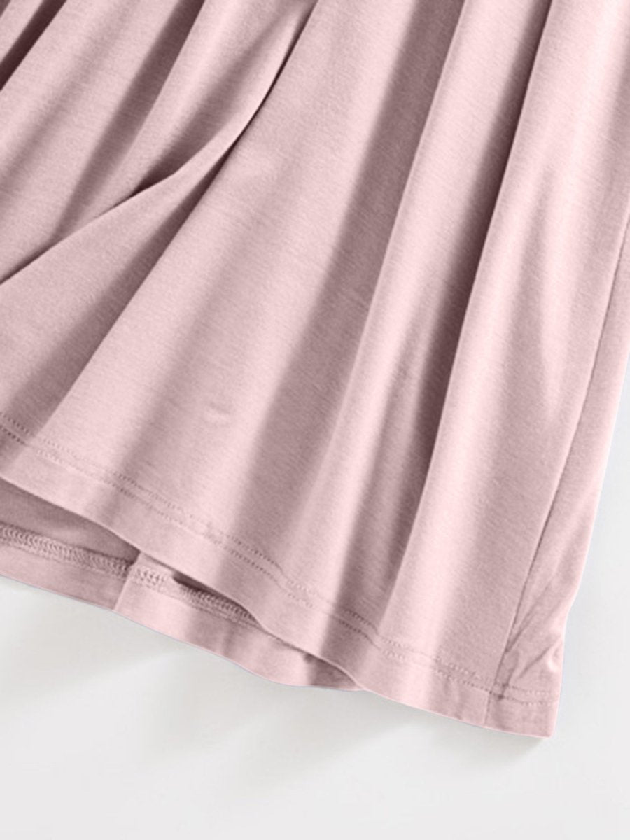 Elegantes Damen-Midikleid mit Rundhalsausschnitt und integriertem BH für mühelosen Komfort und Stil