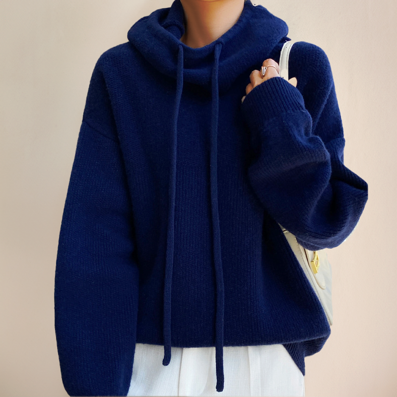 Pull en maille à capuche pour femme