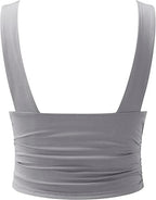 Women’s Ruched Deep V-Neck Top