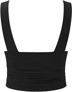 Women’s Ruched Deep V-Neck Top