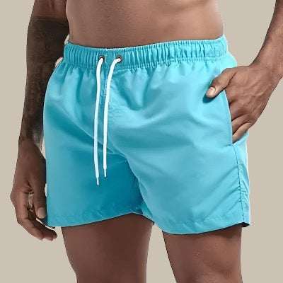Men's Quick-Dry Swim Shorts with Drawstring Waist and Relaxed Fit