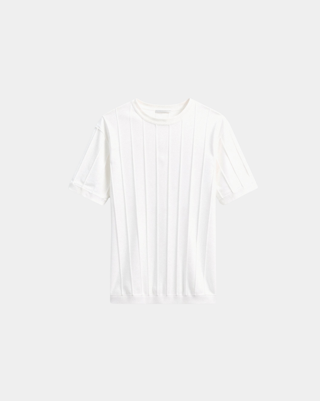 Men's Ribbed Slim Fit T-Shirt with Crew Neck for Smart Casual Wear
