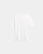 Men's Ribbed Slim Fit T-Shirt with Crew Neck for Smart Casual Wear