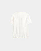 Men's Ribbed Slim Fit T-Shirt with Crew Neck for Smart Casual Wear