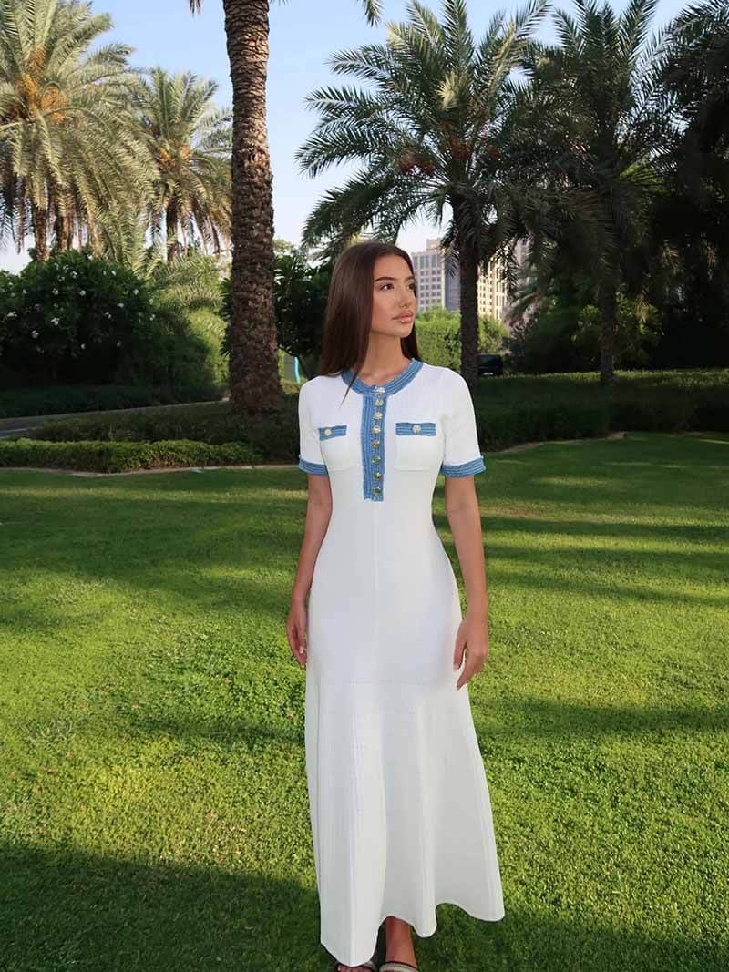 Women’s Contrast Trim Maxi Dress