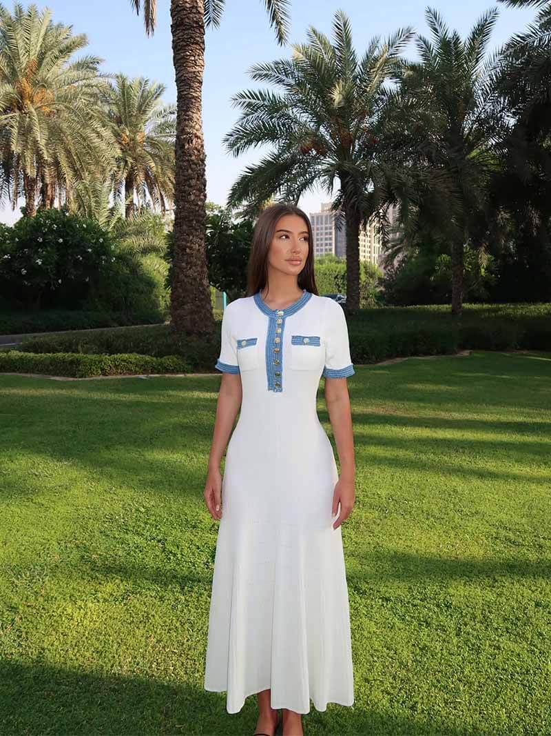 Women’s Contrast Trim Maxi Dress