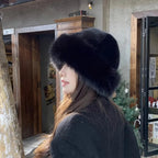 Chapeau d’hiver pour femme en fausse fourrure pelucheuse