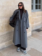 Trench da donna lungo doppiopetto