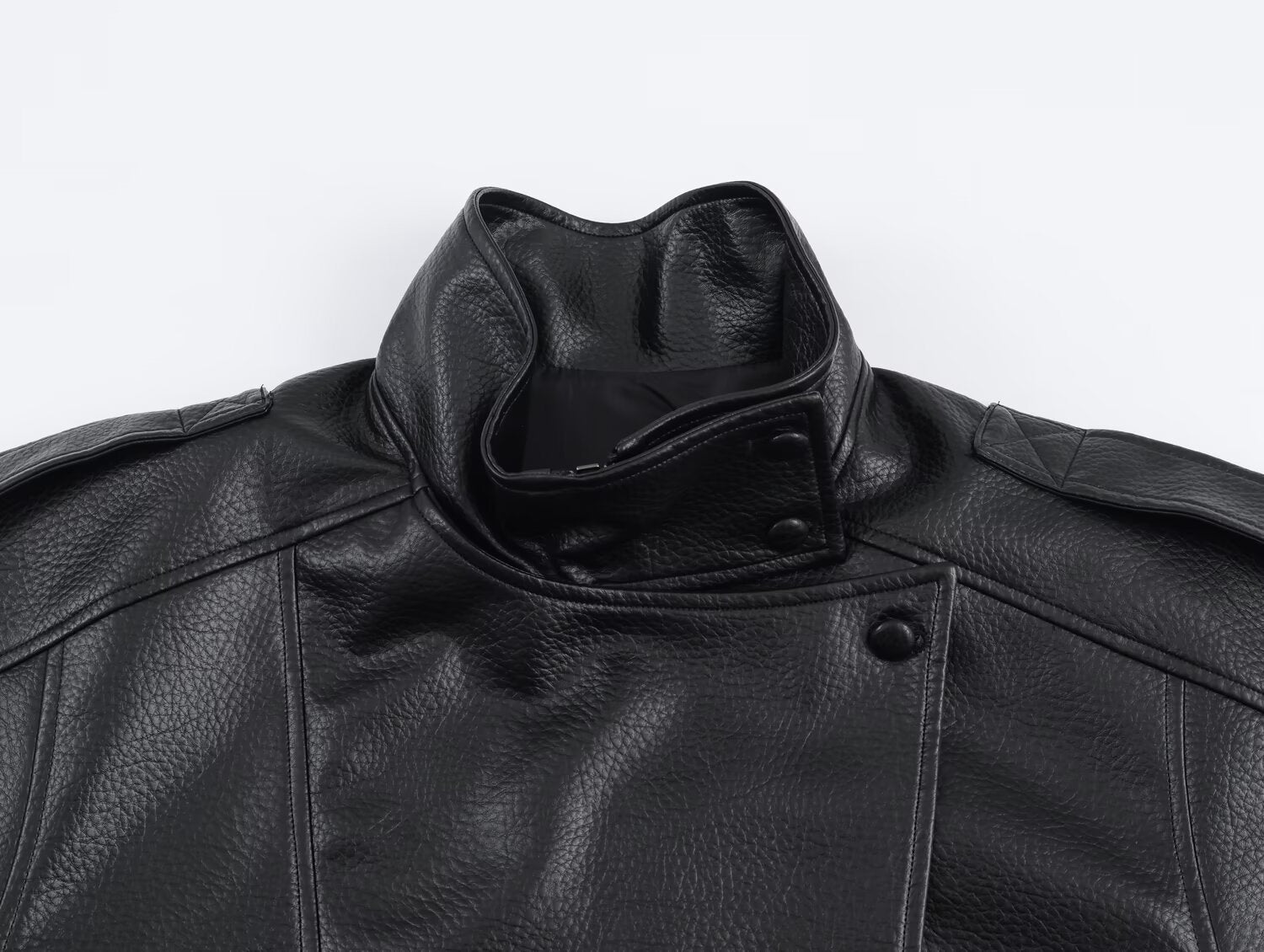 Giacca biker oversize da donna con collo alto