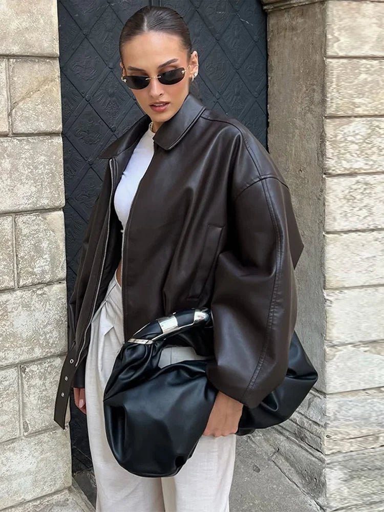 Blouson aviateur zippé à ceinture pour femme