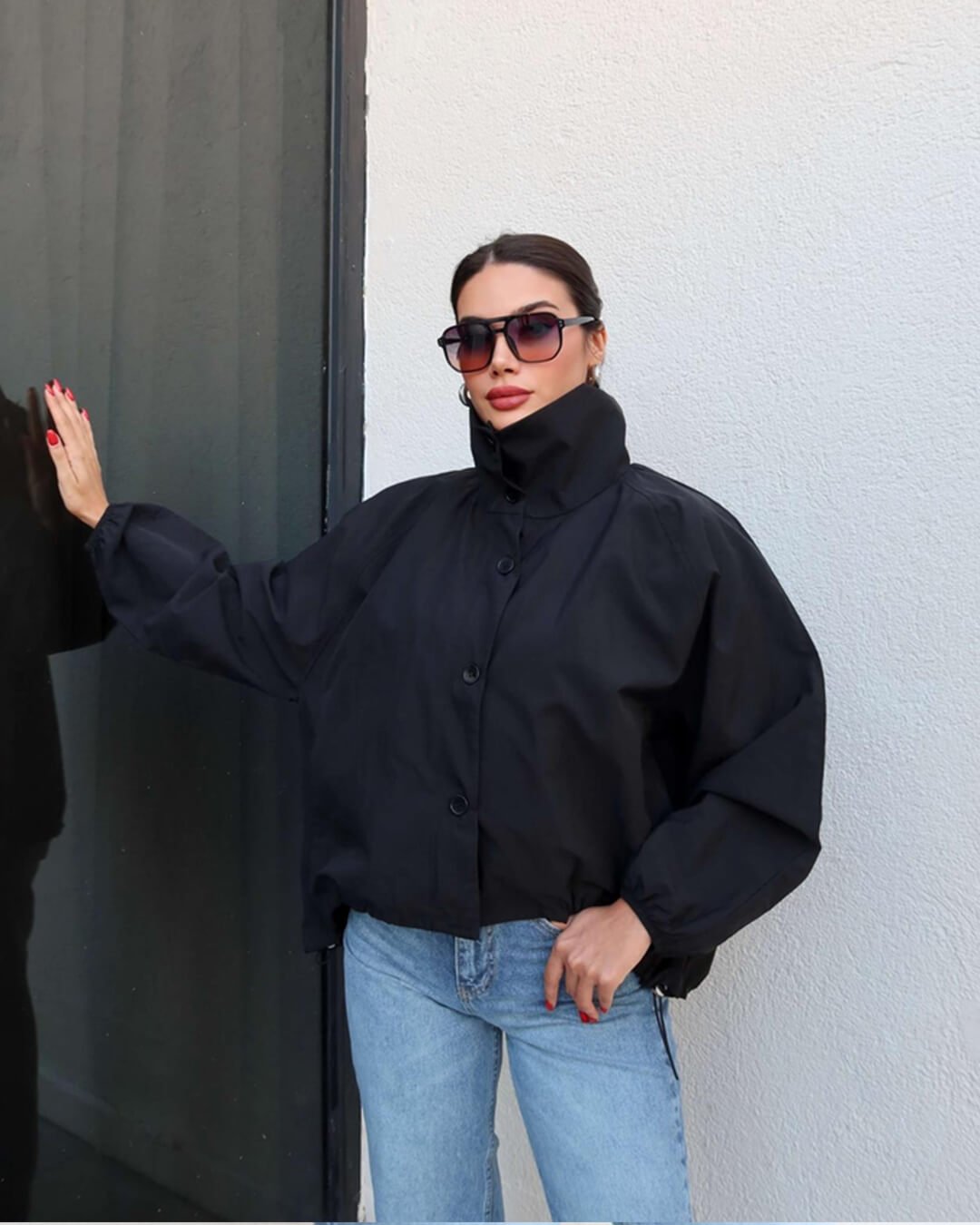 Blouson léger pour femme à col montant