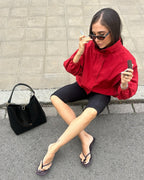 Bomber leggero da donna con collo alto