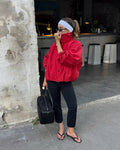 Bomber leggero da donna con collo alto