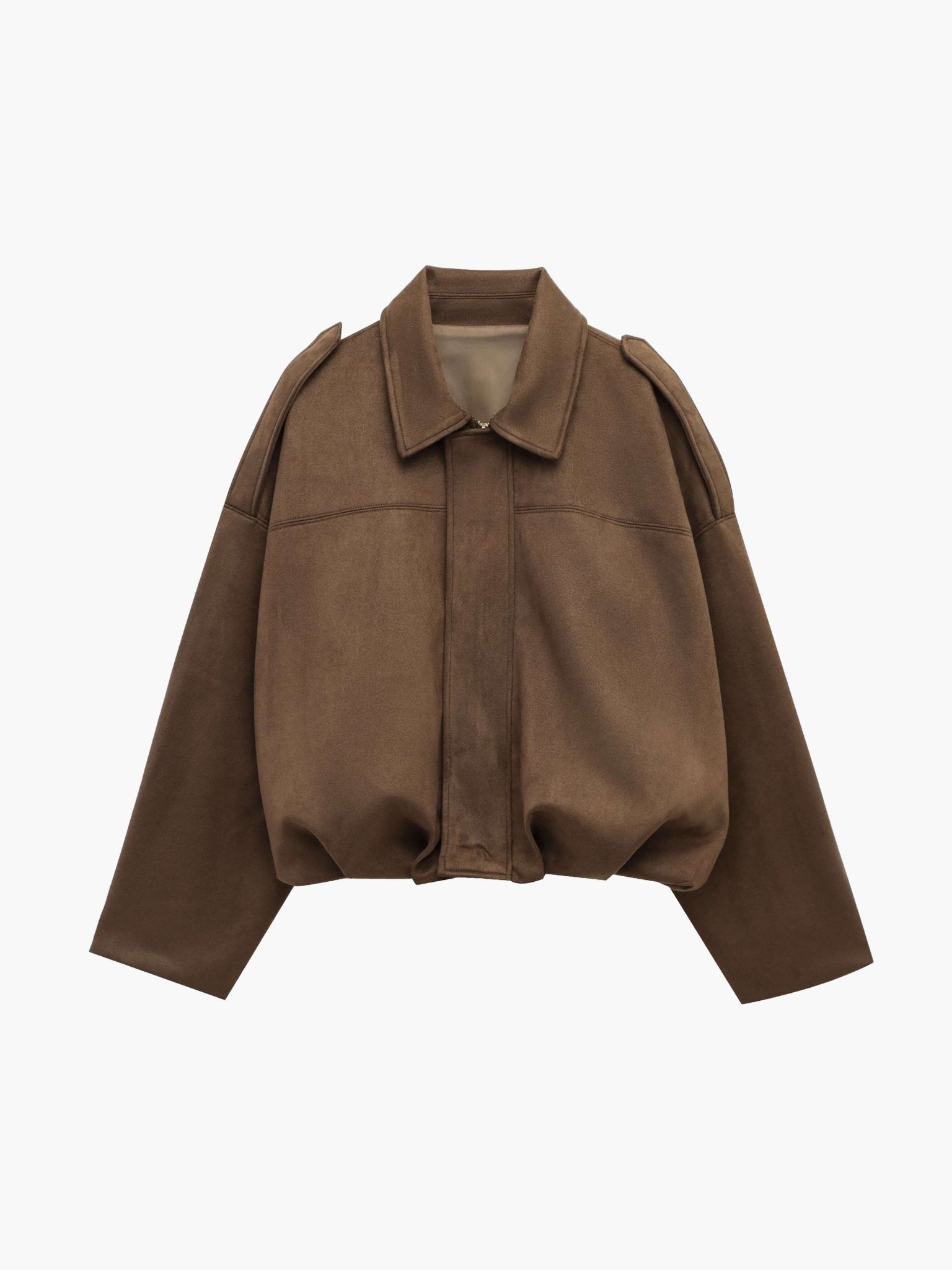 Blouson aviateur décontracté effet daim pour femme