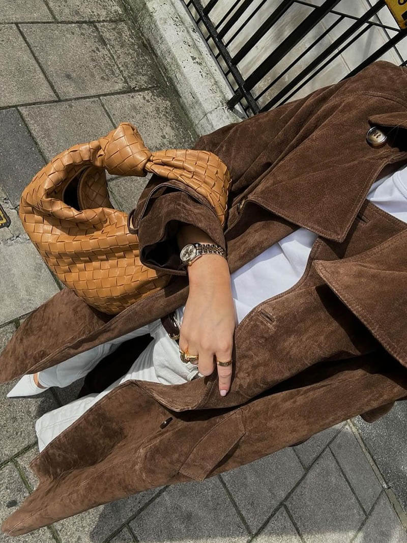 Long manteau ceinturé croisé pour femmes