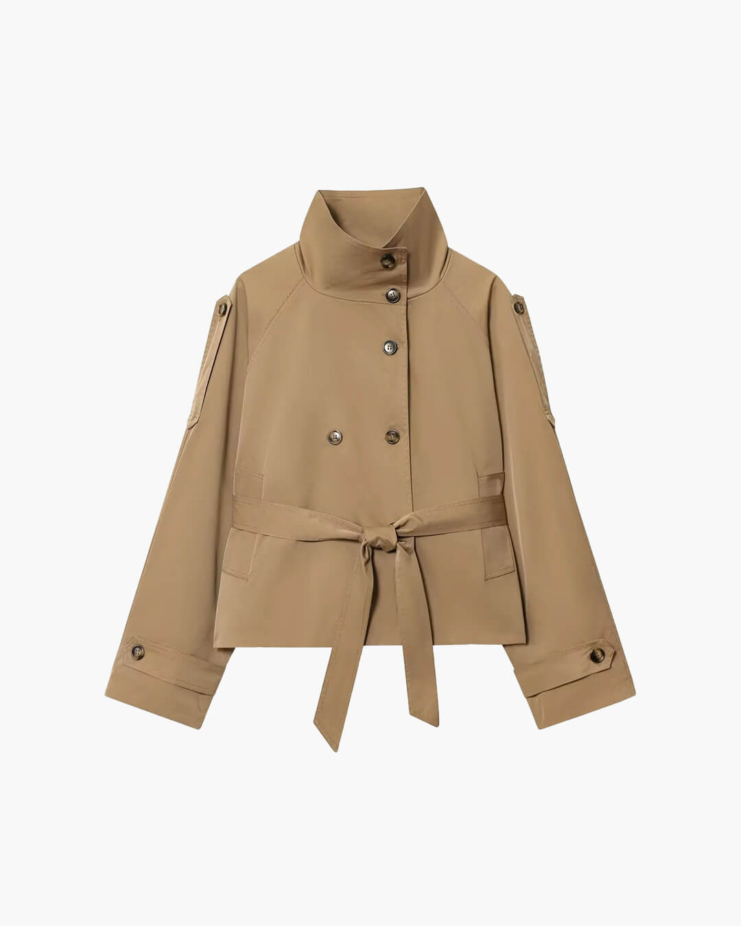 Veste trench courte croisée pour femme