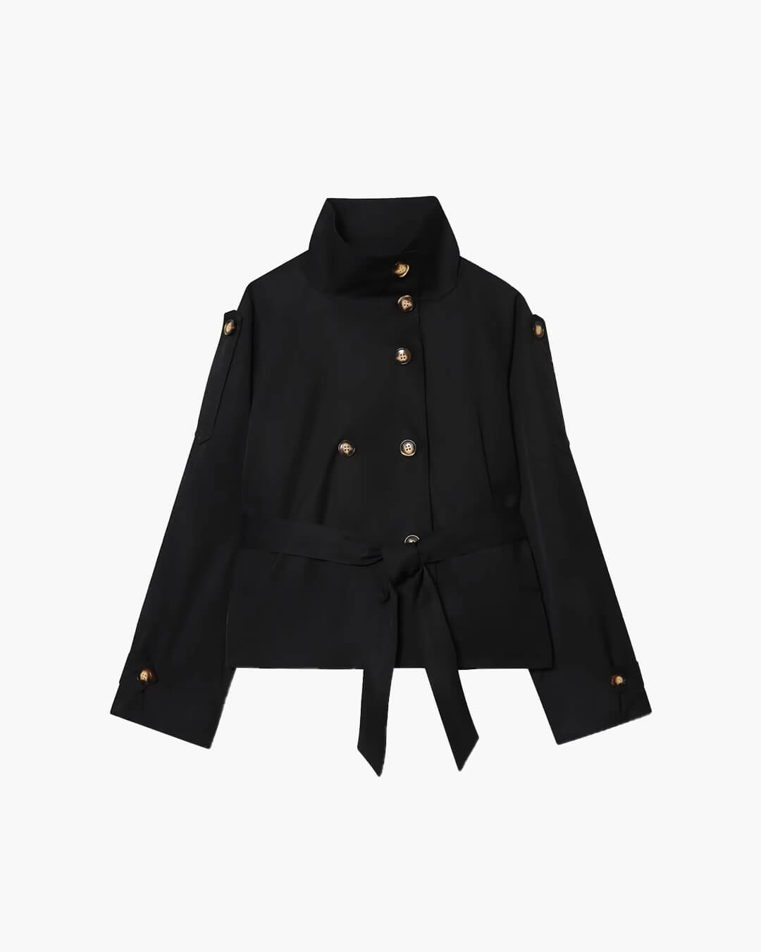 Veste trench courte croisée pour femme