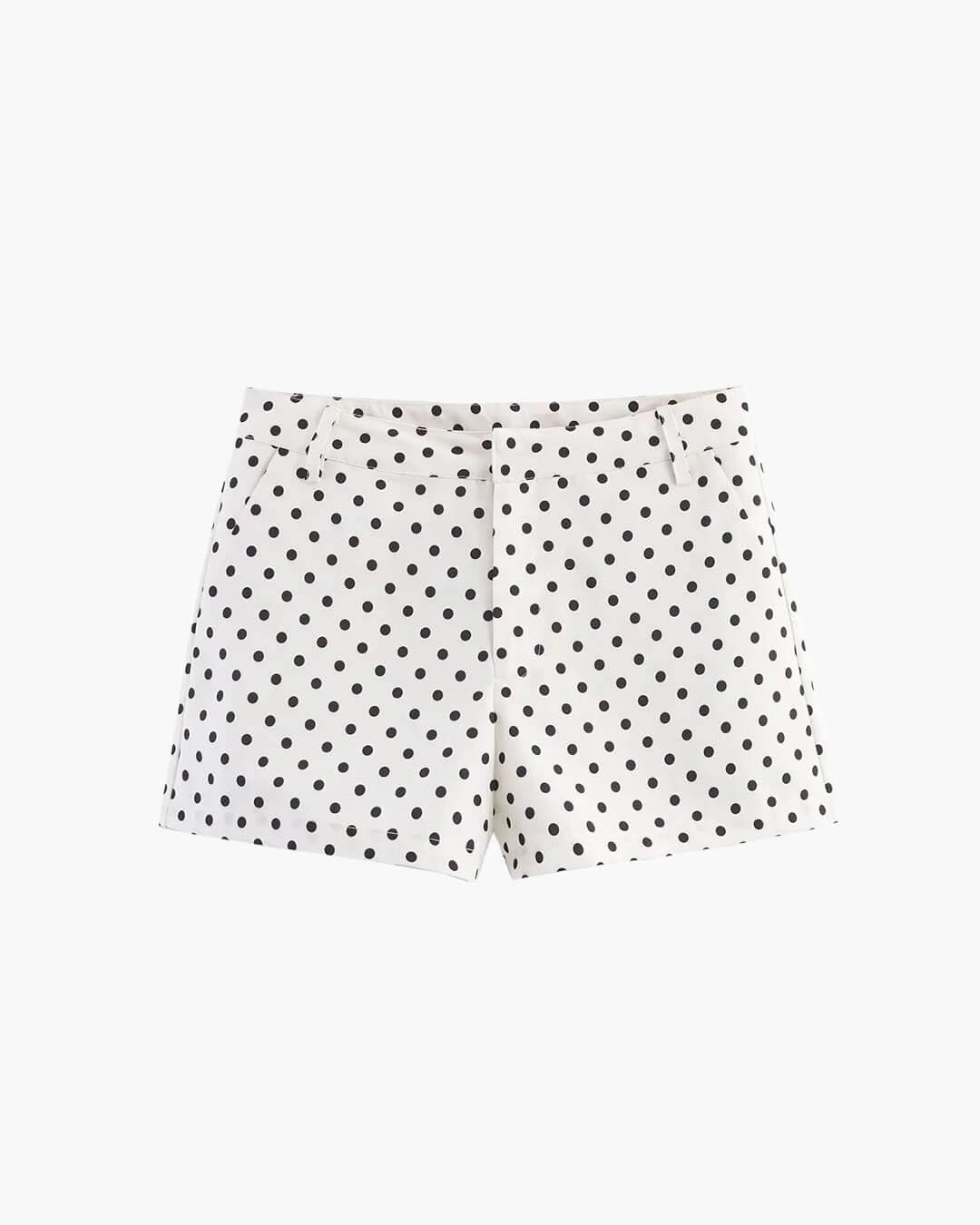 Ensemble femme composé d’une veste à pois et d’un pantalon à jambes larges
