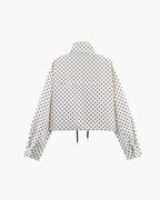 Damen-Set aus Jacke mit Polka-Dots und Hose mit weitem Bein