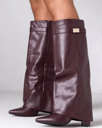 Bottes pour femmes à bout pointu, hauteur genou