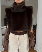 Women’s Faux Fur Turtleneck Cropped Vest
