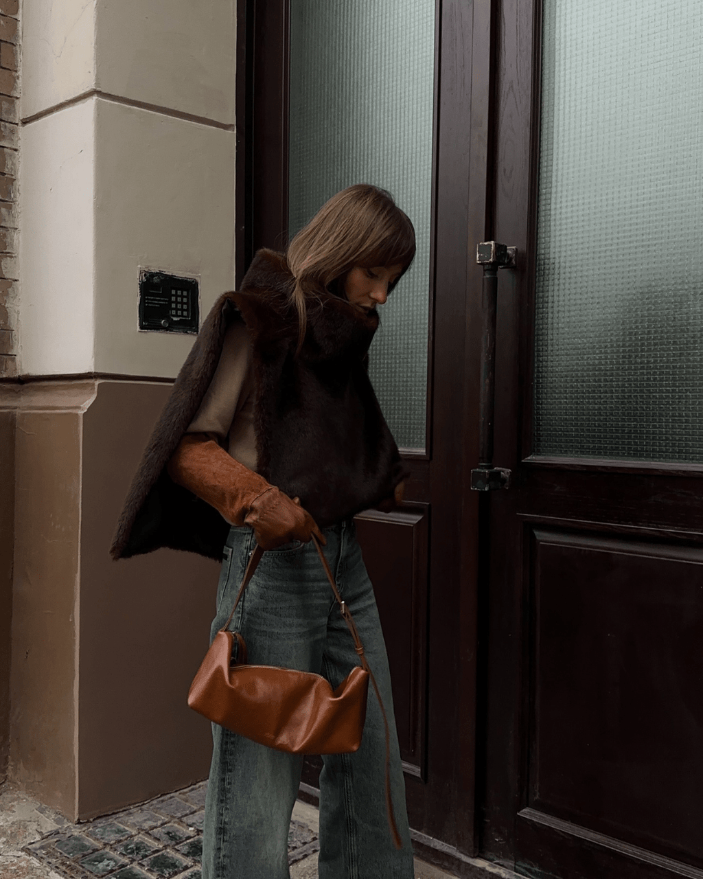 Women’s Faux Fur Turtleneck Cropped Vest