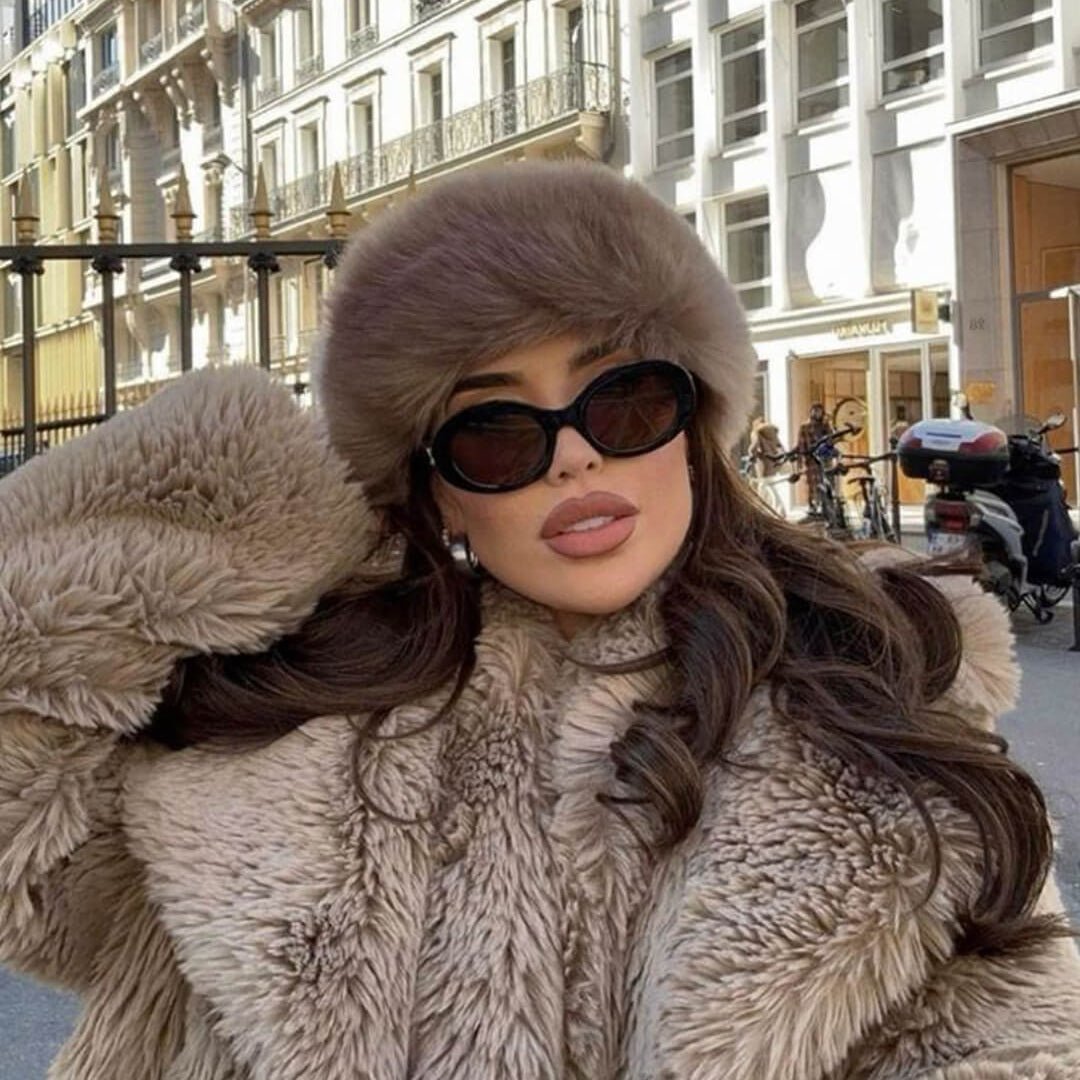 Chapeau d’hiver pour femme en fausse fourrure pelucheuse