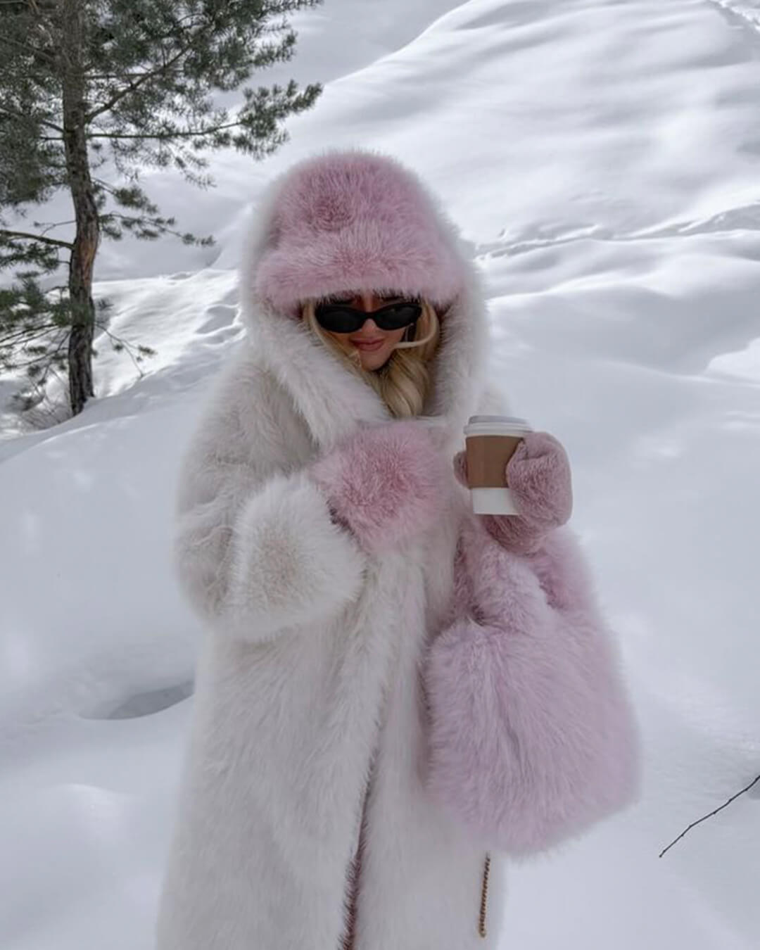 Chapeau d’hiver pour femme en fausse fourrure pelucheuse