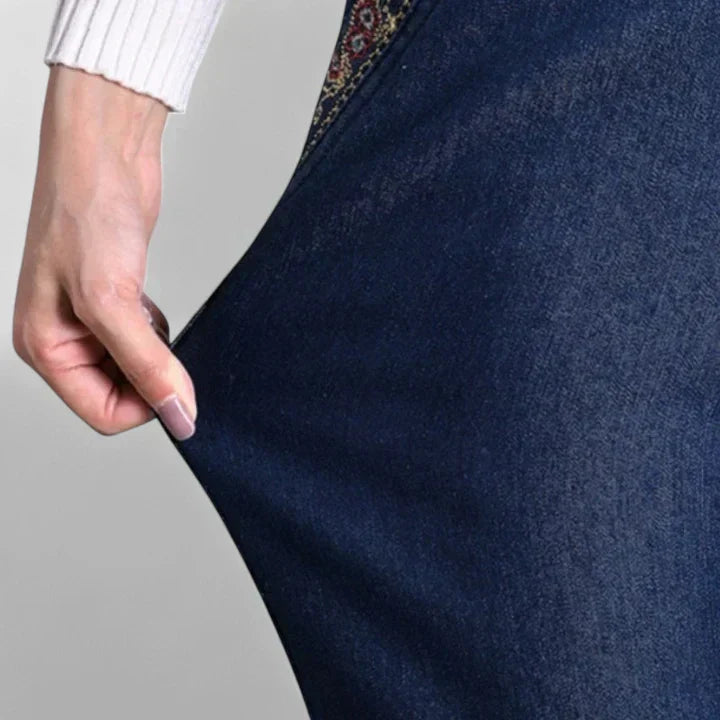 Pantalones de pierna recta para mujer con cintura elástica