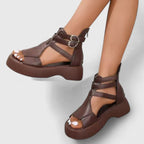 Women's Buckled Platform Gladiator Sandals