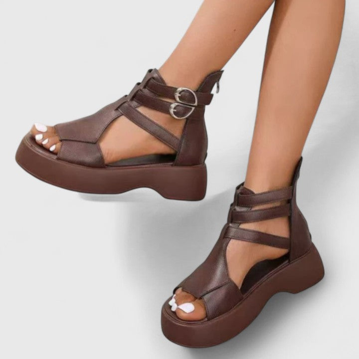 Women's Buckled Platform Gladiator Sandals