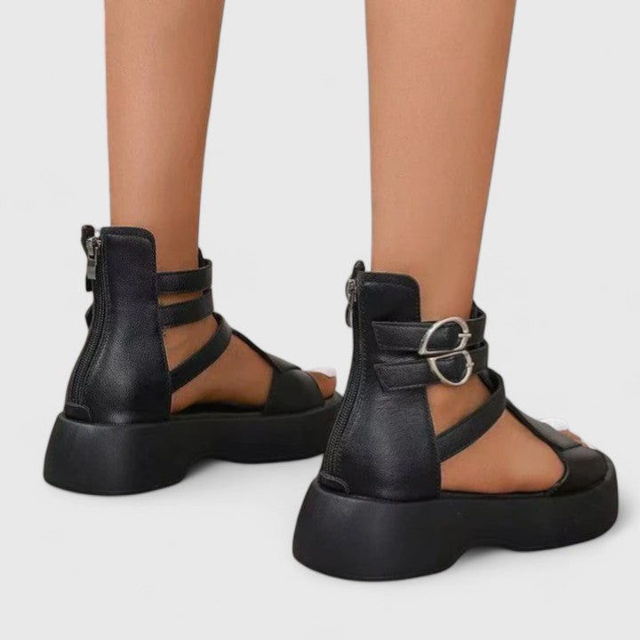 Women's Buckled Platform Gladiator Sandals