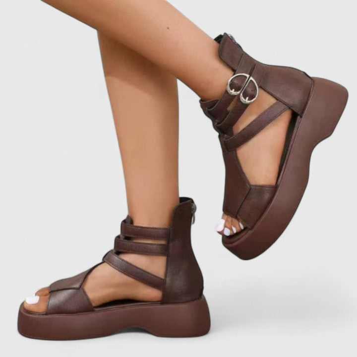 Women's Buckled Platform Gladiator Sandals