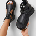 Women's Buckled Platform Gladiator Sandals