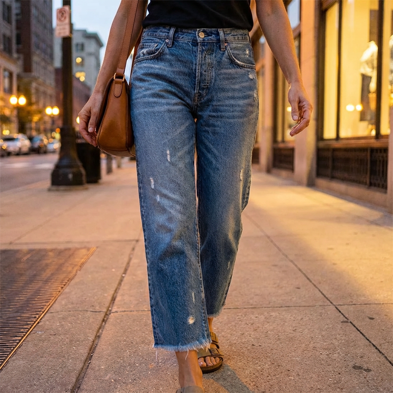 Women's Straight Leg Cropped Jeans