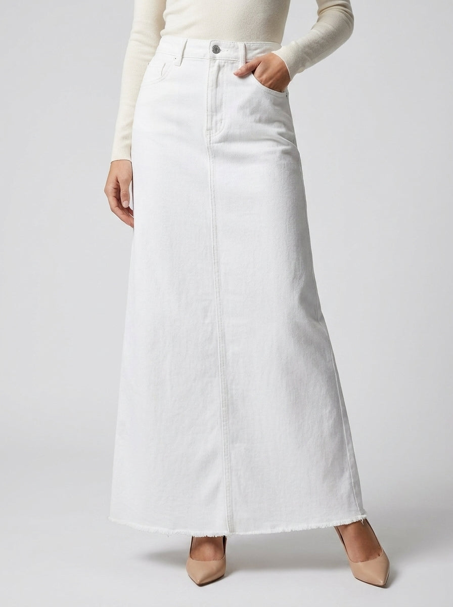 Women’s High-Waisted Denim Maxi Skirt