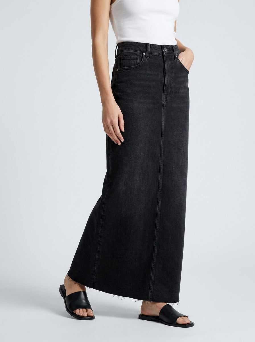 Women’s High-Waisted Denim Maxi Skirt