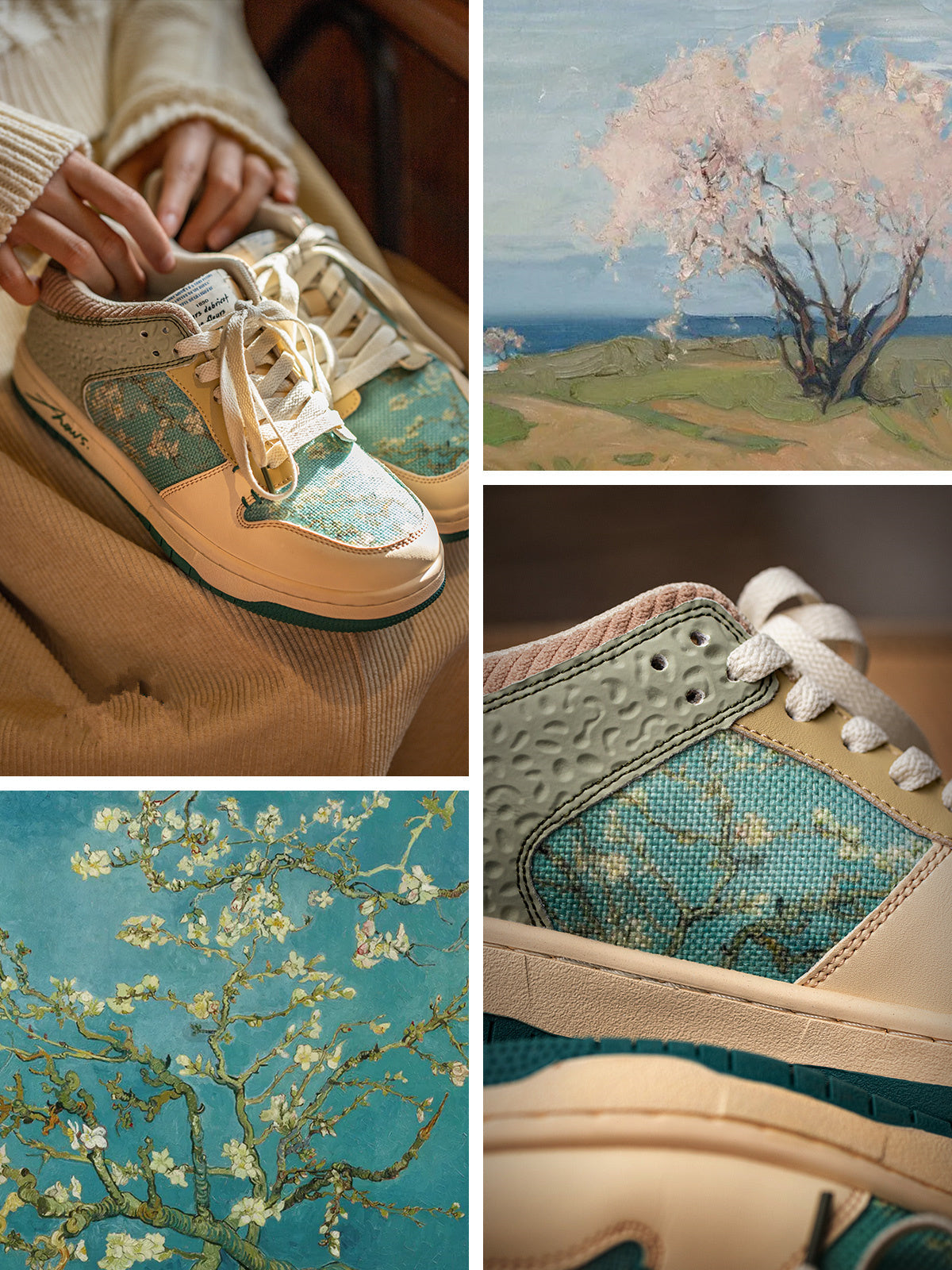 Niedrige Schnürsneaker mit Blumenprint