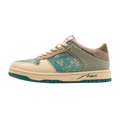 Niedrige Schnürsneaker mit Blumenprint
