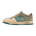 Niedrige Schnürsneaker mit Blumenprint