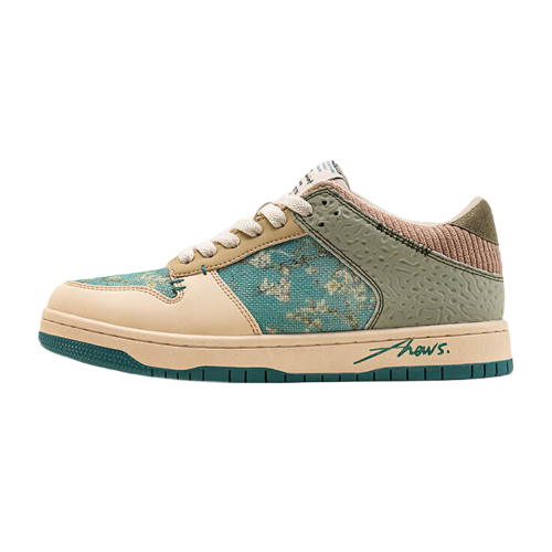 Niedrige Schnürsneaker mit Blumenprint