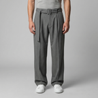 Tailored Trousers Heren Wide Leg Belted Elastische Taille